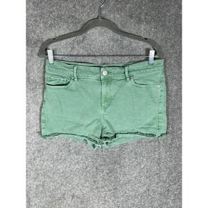 LOFT Cut Off Denim Jean Shorts Womens‎ Size 6 Stretch 3" Inseam Green